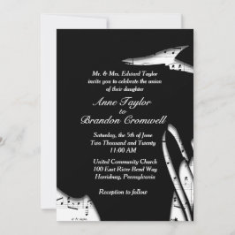 Invitación Impresionante Abstract Music Theme Wedding Invitac