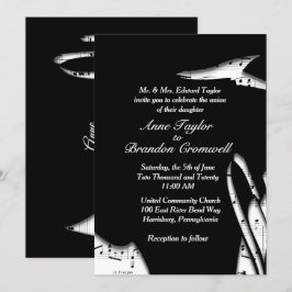Invitación Impresionante Abstract Music Theme Wedding Invitac