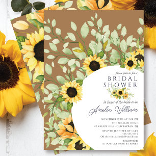 Invitación Impresionante acuarela Sunflowers Bridal Shower