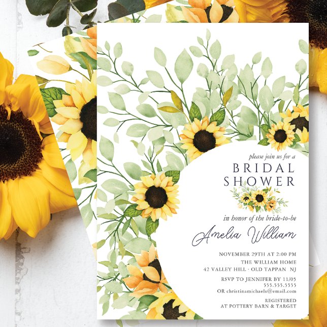 Invitación Impresionante acuarela Sunflowers Bridal Shower (Subido por el creador)