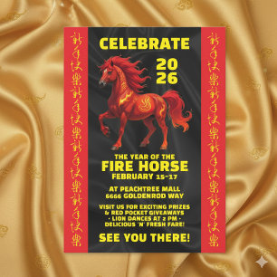 Invitación Impresionante Año Chino del Caballo de Fuego 2026