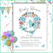 Impresionante Baby Shower de mariposa azul