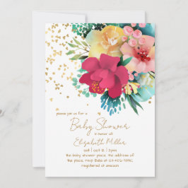 Invitación Impresionante Bebé Floral En Bloom Baby Shower