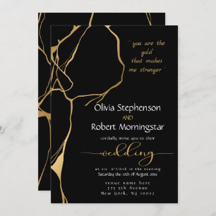 Invitación Impresionante Black and Gold KintAhora