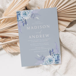 Invitación Impresionante Boda azul de Boho Dusty