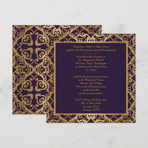INVITACIÓN IMPRESIONANTE BODA DE ORO DE NAVY RICO CLÁSICO