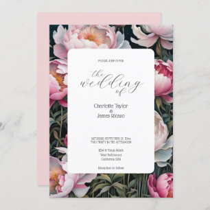 Invitación Impresionante boda elegante de pueblos blancos y r