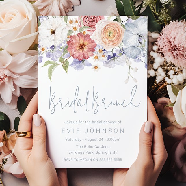 Invitación Impresionante Brunch Botánico Floral Bridal Shower (Subido por el creador)