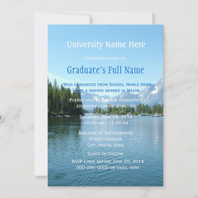 Invitación impresionante ceremonia de graduación de paisajes (Anverso)