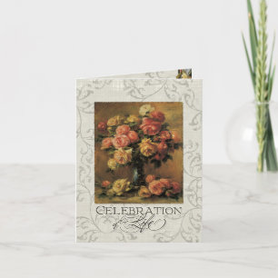 Invitación Impresionante Coral Yellow Rose 2 Servicio conmemo