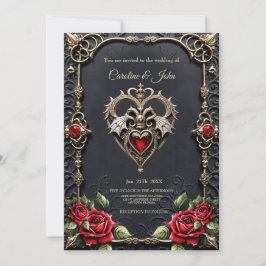 Invitación Impresionante corazón gótico
