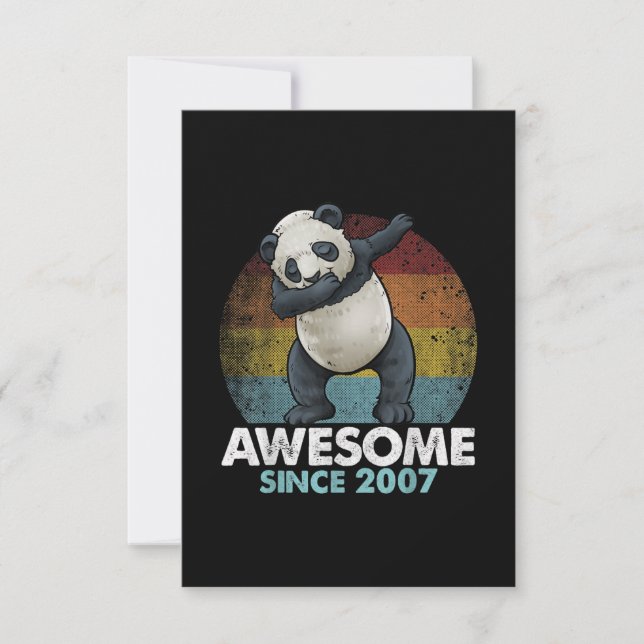 Invitación Impresionante desde 2007 Panda haciendo dabbing 13 (Anverso)