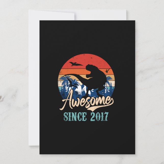 Invitación Impresionante dinosaurio de 6 años de edad 2017 (Anverso)