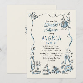 Invitación Impresionante Discoteca Funky Bridal Shower