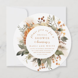 Invitación Impresionante ducha de novias con flores de otoño