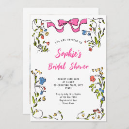 Invitación Impresionante ducha retro de novias con mano desga