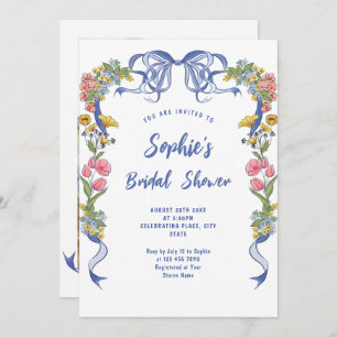 Invitación Impresionante ducha retro de novias con mano desga