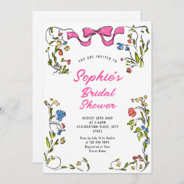 Invitación Impresionante ducha retro de novias con mano desga