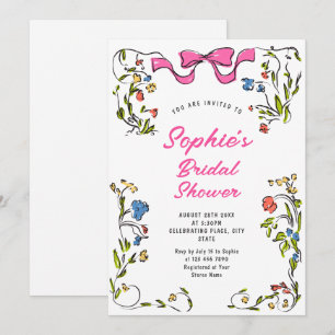 Invitación Impresionante ducha retro de novias con mano desga