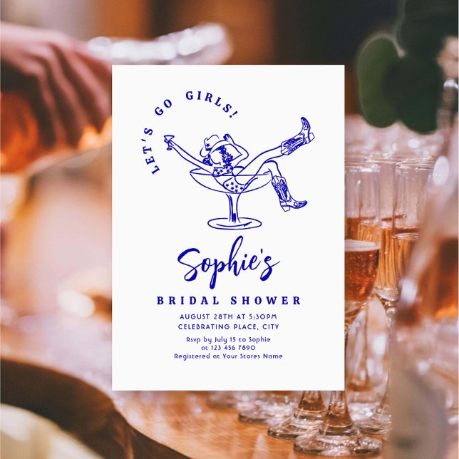 Invitación Impresionante ducha retro de novias con mano desga (Subido por el creador)