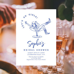 Invitación Impresionante ducha retro de novias con mano desga