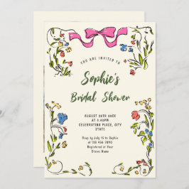 Invitación Impresionante ducha retro de novias con mano desga