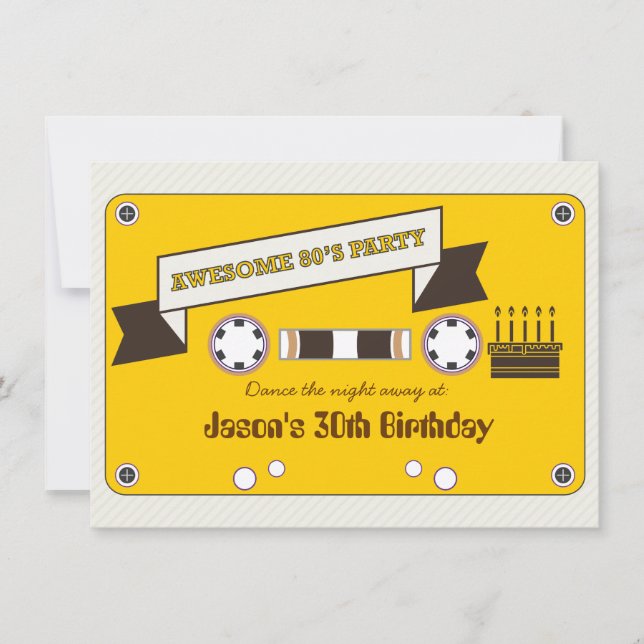 Invitación Impresionante Fiesta de danza de onda nueva mixtap (Anverso)