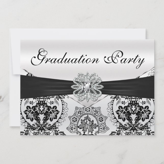 Invitación Impresionante fiesta de graduación de Damask en ne (Anverso)