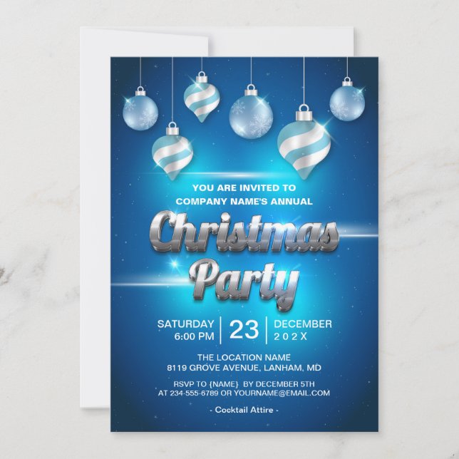 Invitación Impresionante Fiesta de Navidades corporativos de  (Anverso)