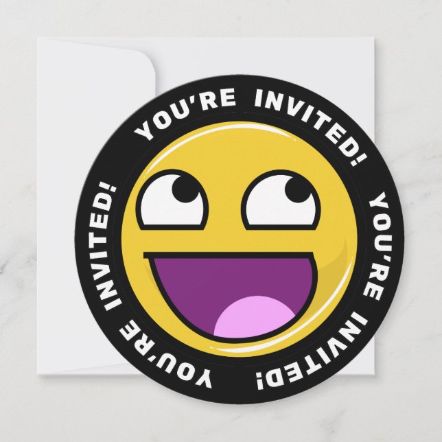 Invitación Impresionante meme facial (Anverso)