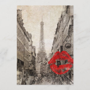 Invitación impresionante paisaje otoñal paris eiffel torre