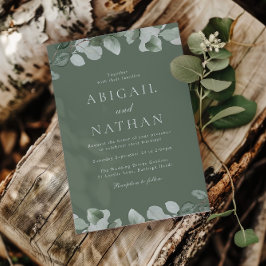 Invitación Impresionante verde salvia elegante matrimonio
