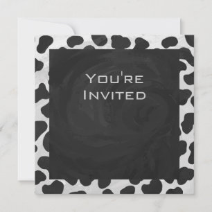 Invitación Impresiones dálmatas en blanco y negro