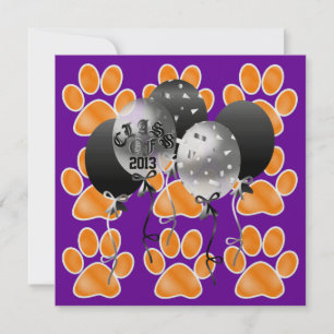 Invitación Impresiones de la pintura de tigre de graduación -