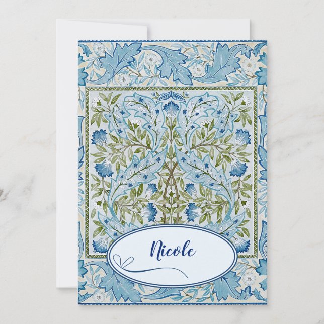 Invitación Impresiones estilo William Morris y Wilhelmina (Anverso)