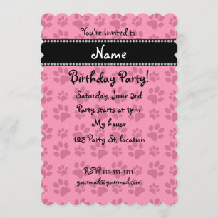 Invitación Impresiones rosadas conocidas personalizadas de la