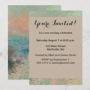 Invitación Impresionismo de arte fino de la puesta de sol de 