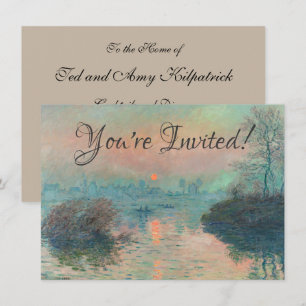 Invitación Impresionismo de Monet Sunset Seine Bella Artes