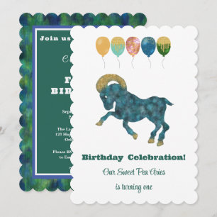 Invitación Impresionista de Cumpleaños Número 1 de
