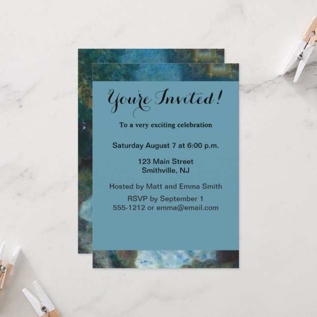 Invitación Impresionista de la época del piano (Anverso/Reverso In Situ)