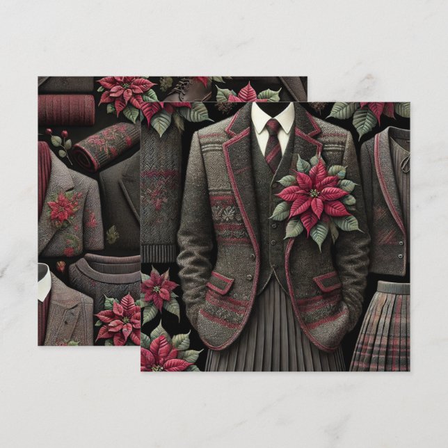 Invitación Imprimible Academia Oscura Uniformes Papel de la p (Anverso / Reverso)