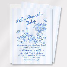 Invitación imprimible de Baby Shower para brunch d