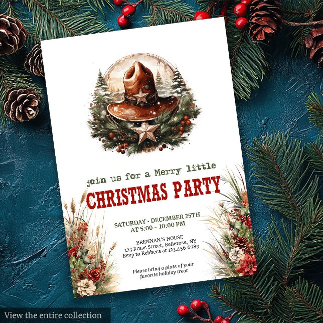 invitación imprimible para fiesta de Navidad del V (Old West Christmas party printable invitation

)