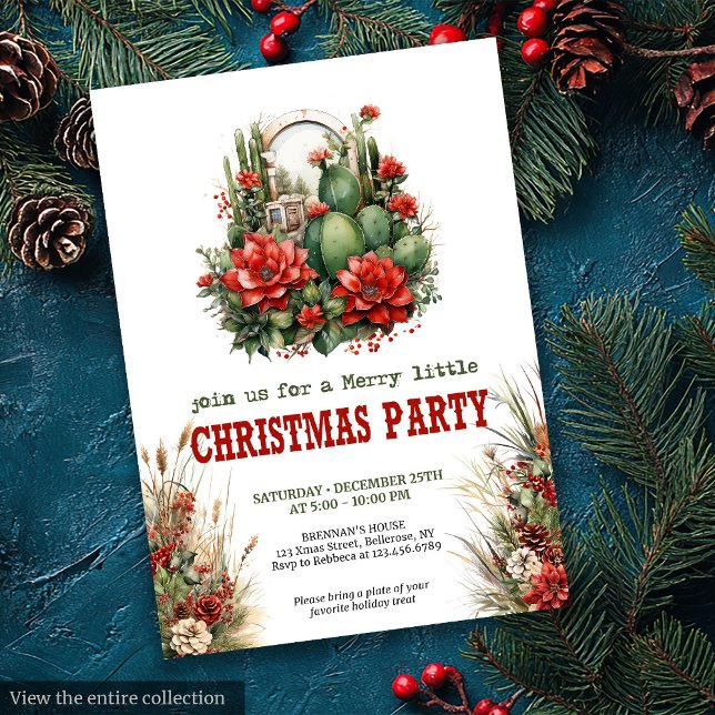 Invitación imprimible para fiesta de Navidad estil (Ranch style Christmas party printable invite

)