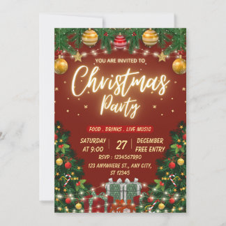 Invitación Imprimible para Fiesta de Navidad Gótic