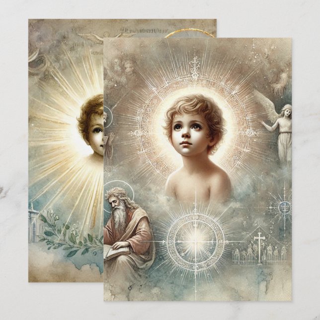 Invitación Imprimible profecía bíblica del libro de caricatur (Anverso / Reverso)