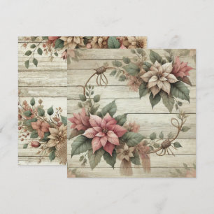 Invitación Imprimible Shabby Chic Poinsettia Garland Scrapboo