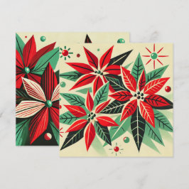 Invitación Imprimible Vintage Christmas 50s Pop Art Poinsetti