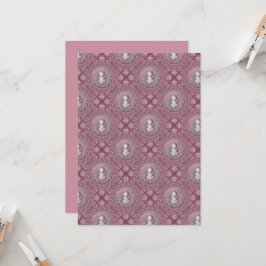 Invitación Imprimible Whimsical Pink Snowman Mandala Geo Tile