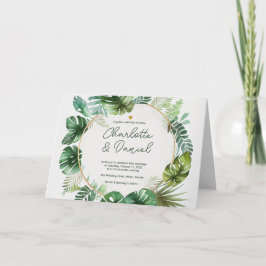 Invitación Imprimir acuarela tópica | Doblado | BODA